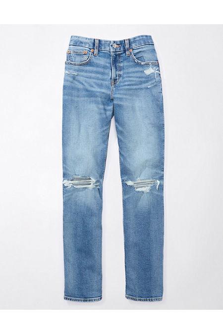 AE Stretch Curvy Ripped Straight Jean Women's Medium Destroy by AMERICAN EAGLE AE Stretch Curvy Ripped Straight Jean Women's Medium Destroy by AMERICAN EAGLE
