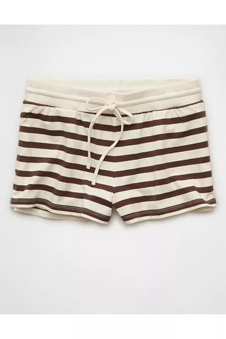AE Stretch High-Waisted Fleece Shortie Women's Brown by AMERICAN EAGLE