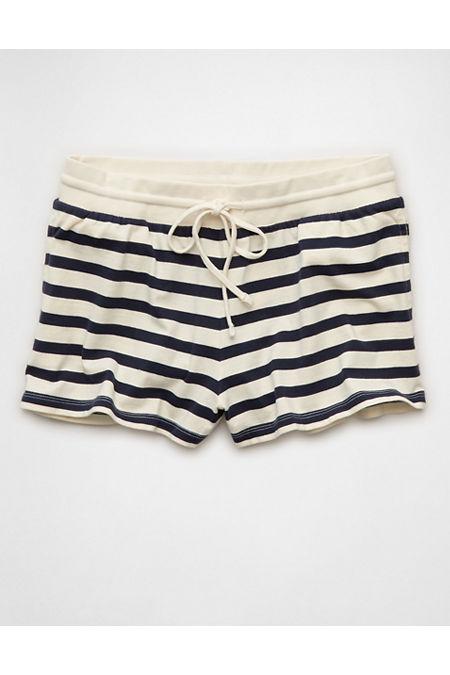 AE Stretch High-Waisted Fleece Shortie Women's Navy by AMERICAN EAGLE