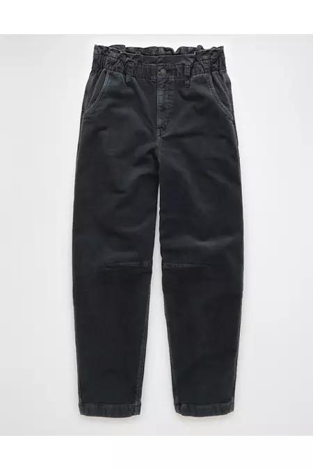 AE Stretch Super High-Waisted Corduroy Paper Bag Barrel Pant Women's Stargaze by AMERICAN EAGLE