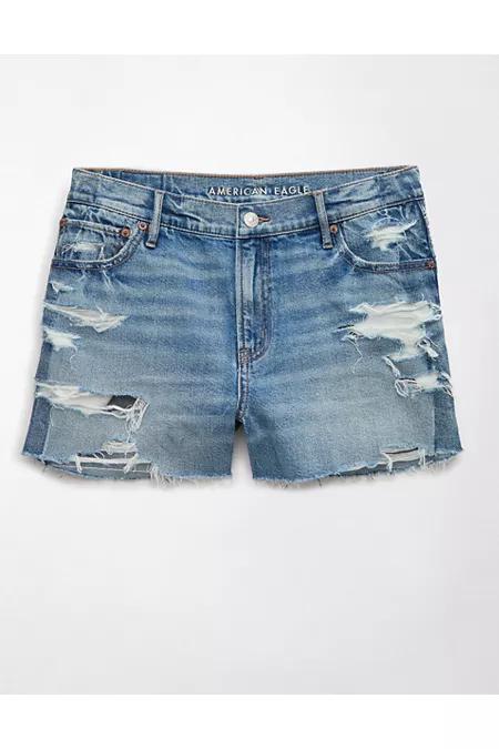 AE Strigid Super High-Waisted Relaxed Denim Short Women's Shadow Patched Blues by AMERICAN EAGLE AE Strigid Super High-Waisted Relaxed Denim Short Women's Shadow Patched Blues by AMERICAN EAGLE