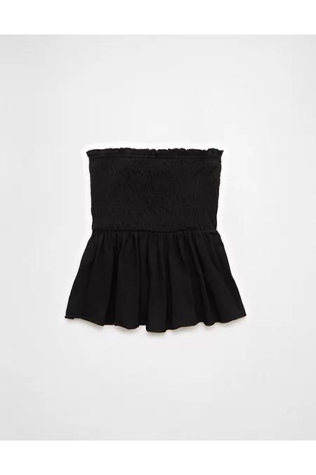 AE Sunchaser Knit Ruffle Smocked Tube Top Women's True Black by AMERICAN EAGLE AE Sunchaser Knit Ruffle Smocked Tube Top Women's True Black by AMERICAN EAGLE