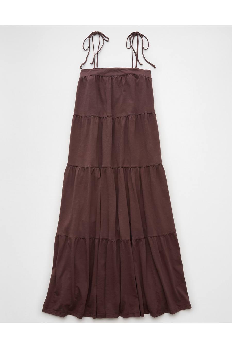 AE Sunchaser Knit Tie Shoulderaxi Dress Women's Brown by AMERICAN EAGLE AE Sunchaser Knit Tie Shoulderaxi Dress Women's Brown by AMERICAN EAGLE