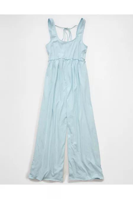 AE Sunchaser Scoop Neck Jumpsuit Women's Light Blue by AMERICAN EAGLE AE Sunchaser Scoop Neck Jumpsuit Women's Light Blue by AMERICAN EAGLE