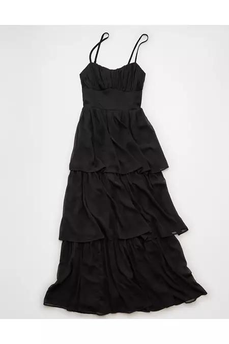 AE Sweetheart Tiered Maxi Dress Women's Black by AMERICAN EAGLE AE Sweetheart Tiered Maxi Dress Women's Black by AMERICAN EAGLE
