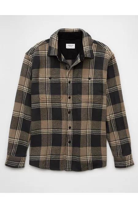 AE Textured Flannel Shirt Men's Dark Gray by AMERICAN EAGLE AE Textured Flannel Shirt Men's Dark Gray by AMERICAN EAGLE