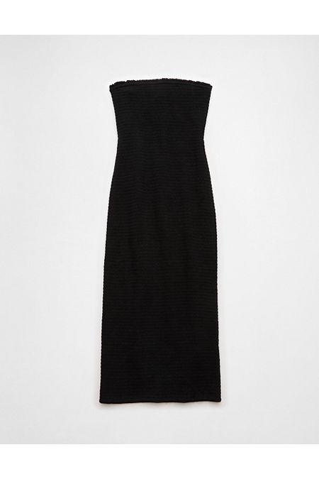 AE Textured Tube Midi Dress Women's Black XS by AMERICAN EAGLE