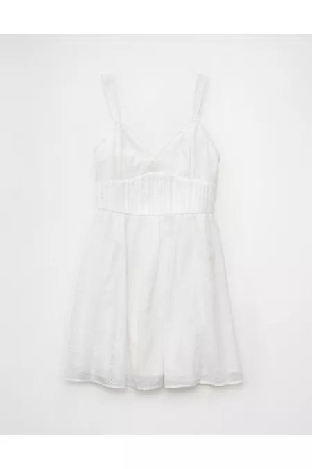 AE V-Neck Eyelet Mini Dress Women's Cream by AMERICAN EAGLE AE V-Neck Eyelet Mini Dress Women's Cream by AMERICAN EAGLE