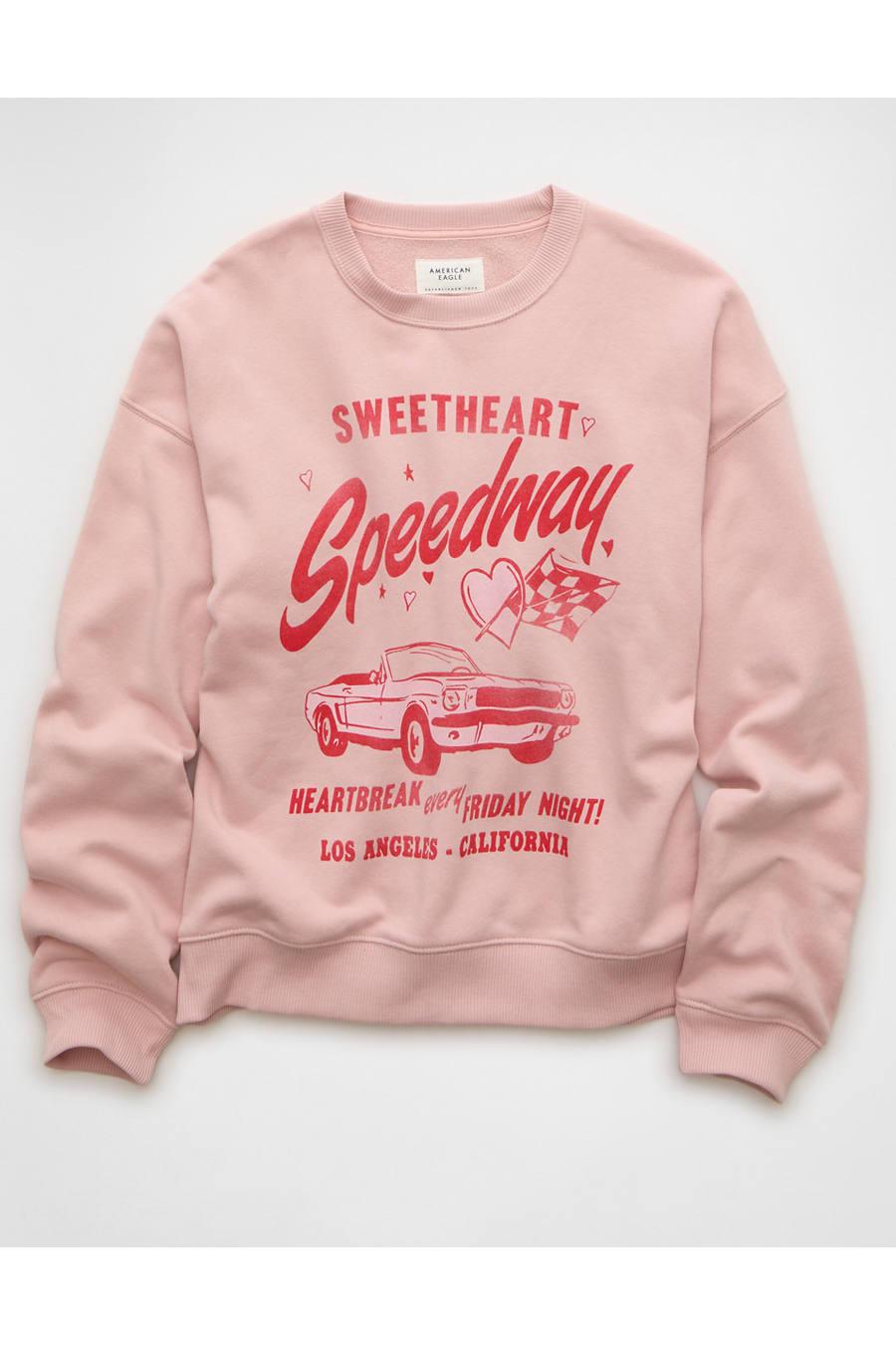 AE Valentine's Day Graphic Sweatshirt Women's Light Pink by AMERICAN EAGLE