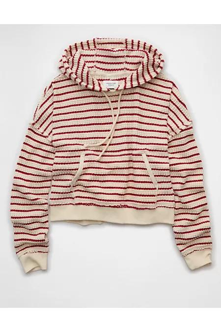 AE Waffle Fleece Hoodie Women's Berry by AMERICAN EAGLE