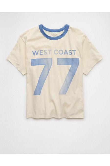 AE West Coast Graphic Ringer T-Shirt Women's Cream by AMERICAN EAGLE