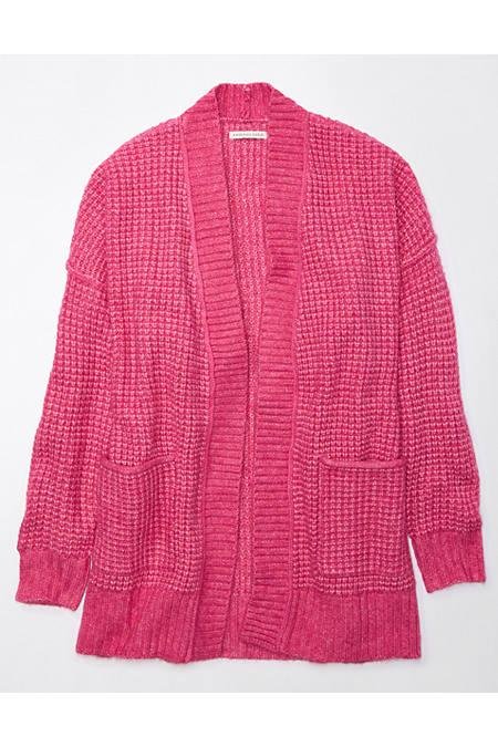 AE Whoa So Cozy Waffle Cardigan Women's Pink S by AMERICAN EAGLE