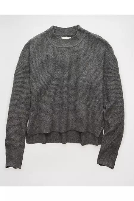 AE Whoa So Soft Crew Neck Sweater Women's Dark Gray by AMERICAN EAGLE