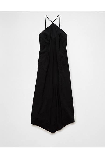 AE Y-Neck Halter Midi Dress Women's Black S by AMERICAN EAGLE
