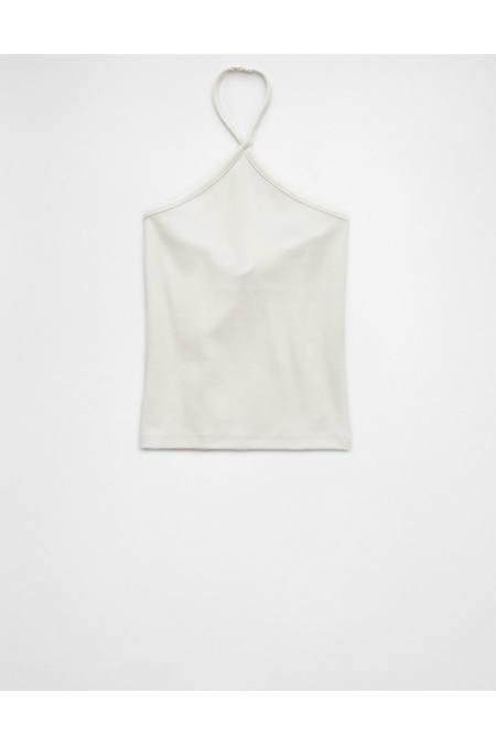 AE Y-Neck Halter Top Women's White XXS by AMERICAN EAGLE