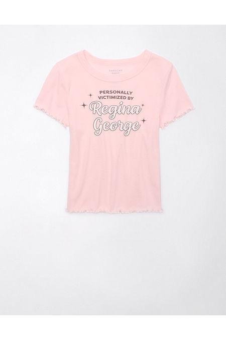 AE x Mean Girls Graphic Cropped Tee Women's Pink XL by AMERICAN EAGLE