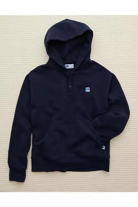 AE x Russell Athletic Hooded Henley Men's Navy by AMERICAN EAGLE