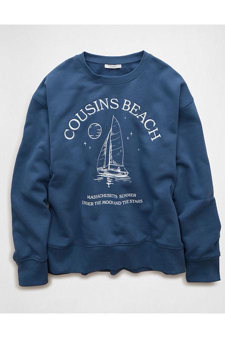 AE x The Summer I Turned Pretty Everyday Luxe Graphic Sweatshirt Women's Navy by AMERICAN EAGLE AE x The Summer I Turned Pretty Everyday Luxe Graphic Sweatshirt Women's Navy by AMERICAN EAGLE