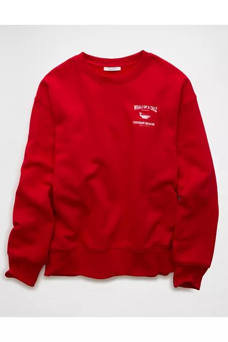 AE x The Summer I Turned Pretty Everyday Luxe Graphic Sweatshirt Women's Red by AMERICAN EAGLE AE x The Summer I Turned Pretty Everyday Luxe Graphic Sweatshirt Women's Red by AMERICAN EAGLE