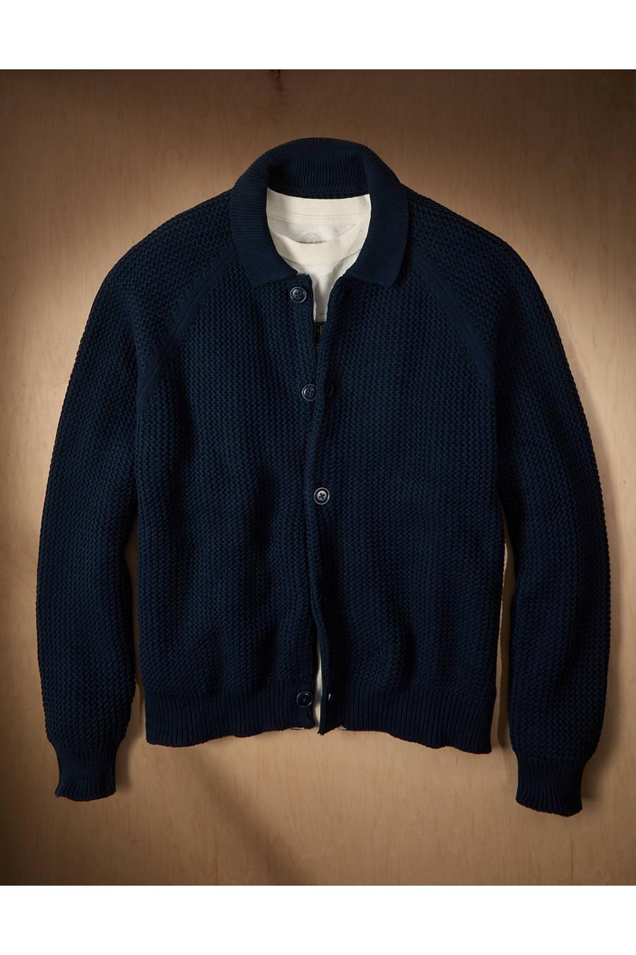 AE x Tru Kolors Cotton Button-Front Cardigan Men's Navy by AMERICAN EAGLE
