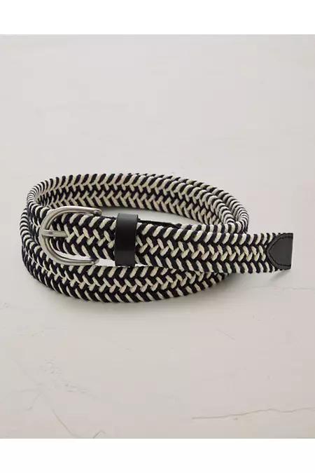 AE77 Black & White Woven Belt NULL Black by AMERICAN EAGLE