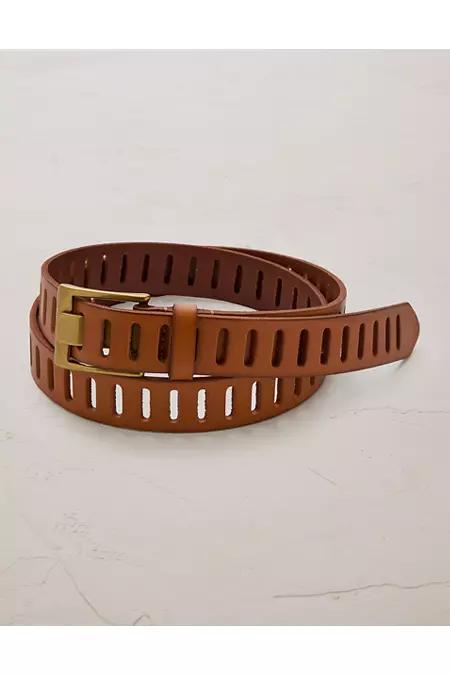 AE77 Perforated Leather Belt NULL Light Brown by AMERICAN EAGLE