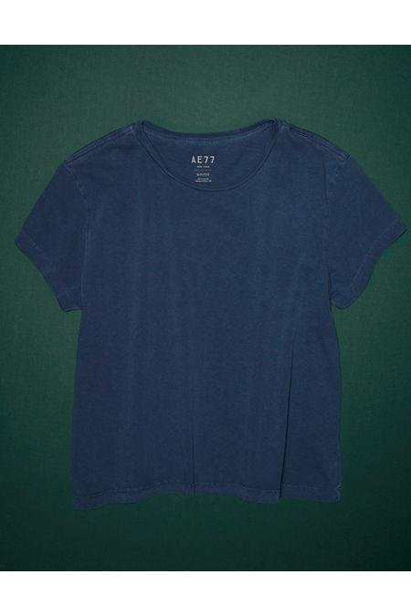 AE77 Premium Boxy Cropped Crewneck Tee NULL Navy XL by AMERICAN EAGLE
