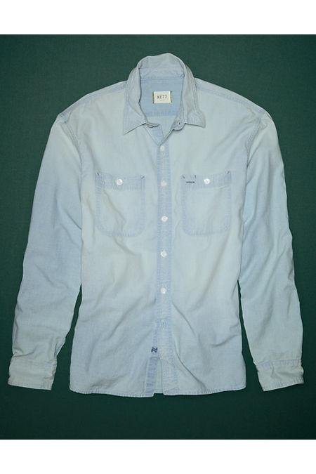 AE77 Premium Chambray Workshirt NULL Light Blue S by AMERICAN EAGLE