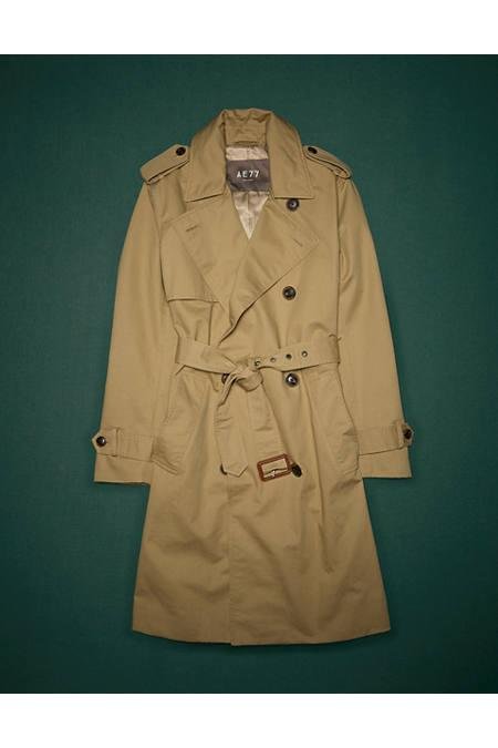 AE77 Premium Classic Trench Coat NULL Khaki XL by AMERICAN EAGLE
