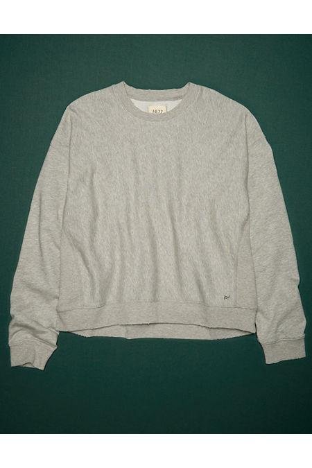 AE77 Premium French Terry Crewneck Sweatshirt NULL Heather Gray M by AMERICAN EAGLE