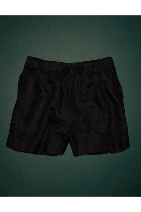 AE77 Premium Linen Pull-On Short NULL Black L by AMERICAN EAGLE