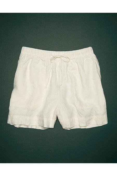 AE77 Premium Linen Pull-On Short NULL White S by AMERICAN EAGLE