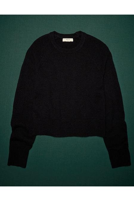AE77 Premium Oversized Cropped Cashmere Sweater NULL Black XL by AMERICAN EAGLE