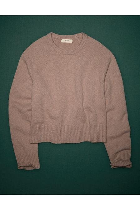 AE77 Premium Oversized Cropped Cashmere Sweater NULL Pink XL by AMERICAN EAGLE