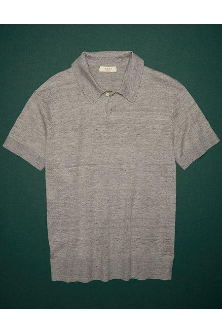AE77 Premium Sweater Polo Shirt NULL Heather Gray XS by AMERICAN EAGLE