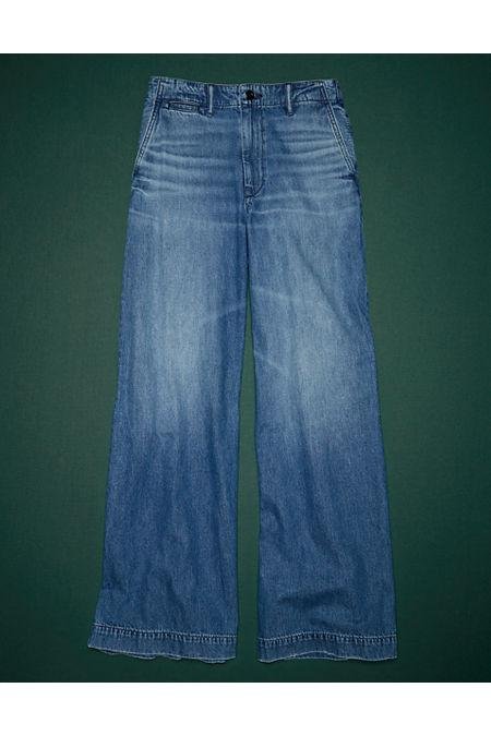 AE77 Premium Wide Trouser Jean NULL Medium Wash 14 Regular by AMERICAN EAGLE