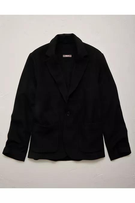 AE77 Premium Wool-Blend Blazer NULL Black by AMERICAN EAGLE
