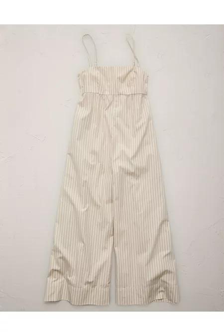 AE77 Strappy Wide-Leg Jumpsuit NULL Cream by AMERICAN EAGLE