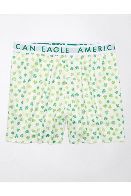 AEO Clovers Ultra Soft Pocket Boxer Short Men's White S by AMERICAN EAGLE