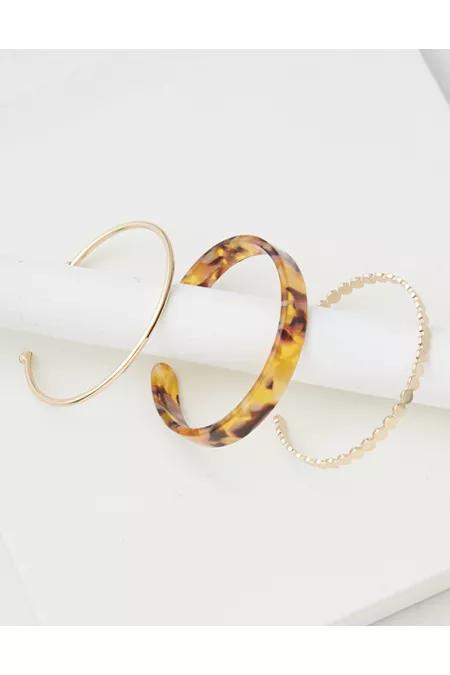 AEO Gold Resin Cuff Bracelets 3-Pack Women's Gold by AMERICAN EAGLE