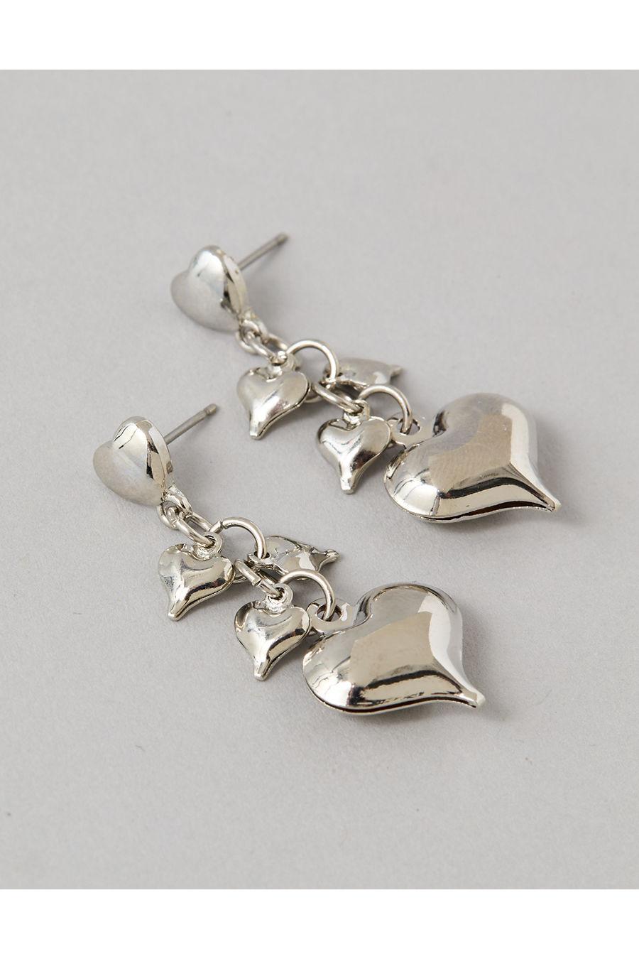 AEO Heart Drop Earrings Women's Silver by AMERICAN EAGLE AEO Heart Drop Earrings Women's Silver by AMERICAN EAGLE