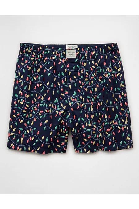 AEO Holiday Lights Stretch Boxer Short Men's Navy by AMERICAN EAGLE AEO Holiday Lights Stretch Boxer Short Men's Navy by AMERICAN EAGLE