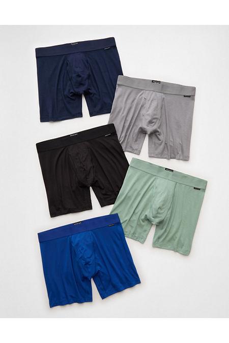 AEO Men's 6" Ultra Soft Slub Boxer Brief 5-Pack Men's Multi by AMERICAN EAGLE