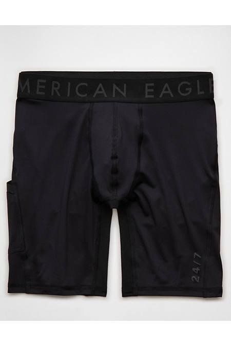 AEO Men's 8" Flex Boxer Brief Men's Black by AMERICAN EAGLE