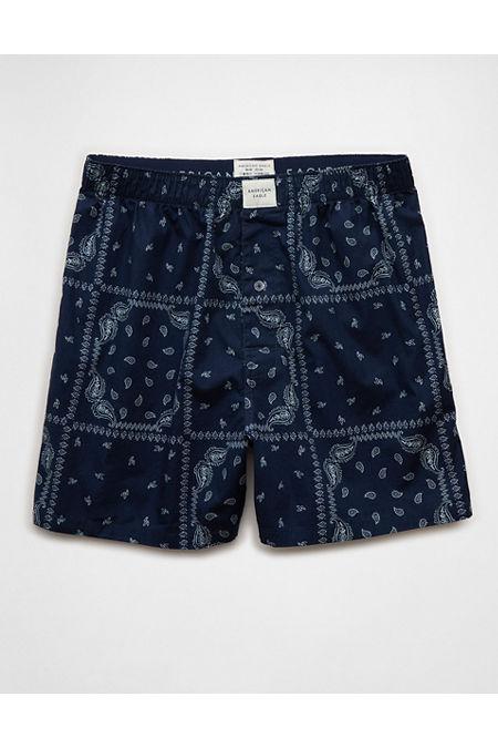 AEO Men's Checkerboard Stretch Boxer Short Men's Indigo by AMERICAN EAGLE