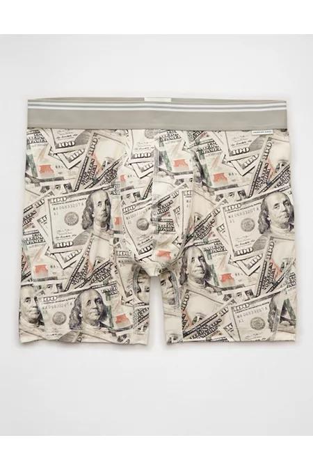 AEO Men's Dollar Bills 6" Ultraoft Boxer Brief Men's Cream by AMERICAN EAGLE