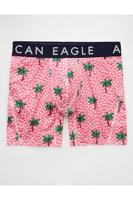 AEO Men's Palm Trees 6" Flex Boxer Brief Men's Pink by AMERICAN EAGLE