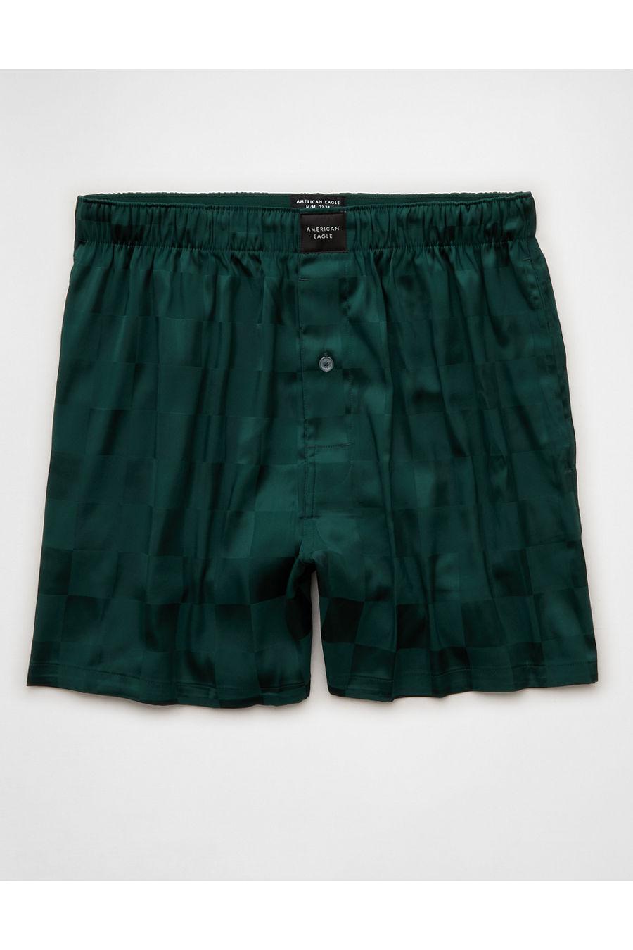 AEO Men's Satin Pocket Boxer Short Men's Green by AMERICAN EAGLE