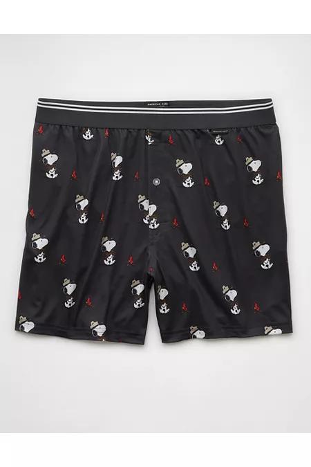 AEO Mens Snoopy Camp Ultra Soft Pocket Boxer Short Men's Charcoal by AMERICAN EAGLE