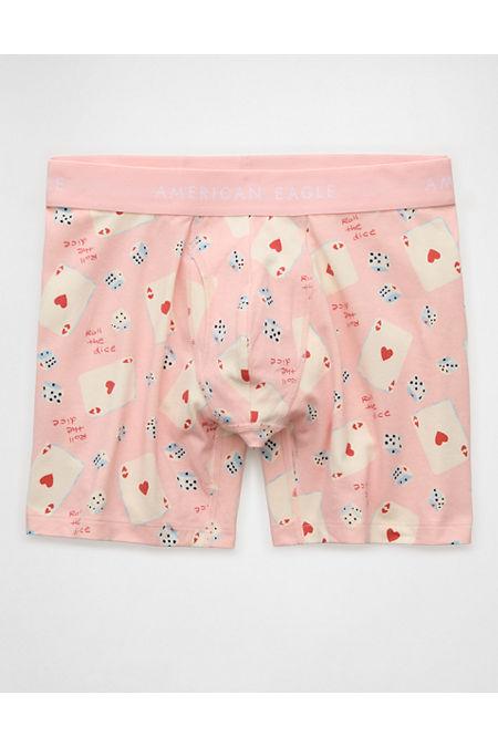 AEO Men's Striped 6" Classic Boxer Brief Men's Pink Wonder by AMERICAN EAGLE